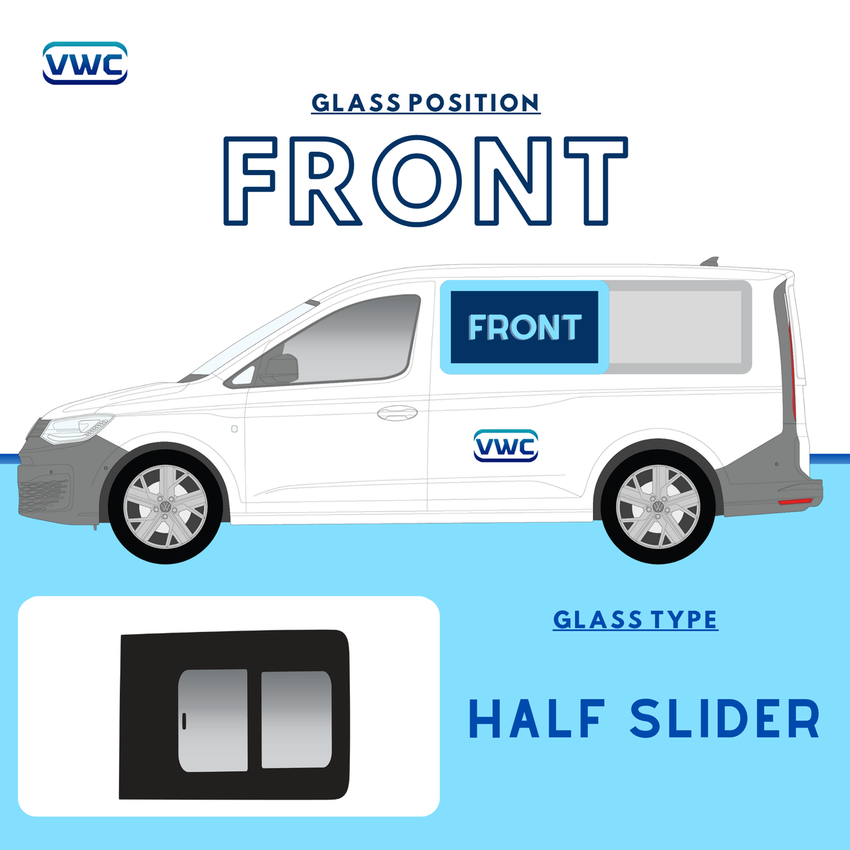 Volkswagen Caddy Maxi 2023-Current Left Passenger Side Window LWB – Van ...
