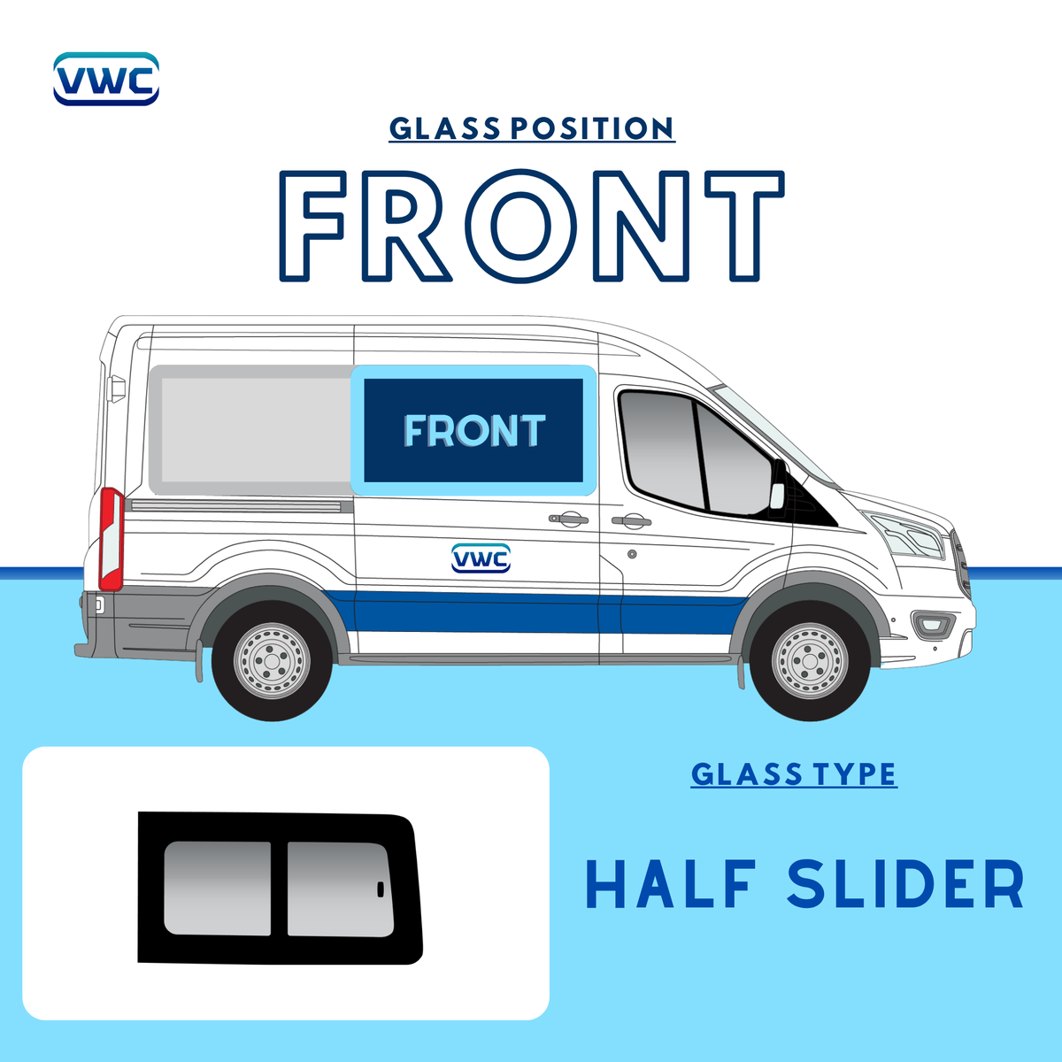 Ford Transit High Roof 2014-Current Right Driver Side Window MWB – Van ...